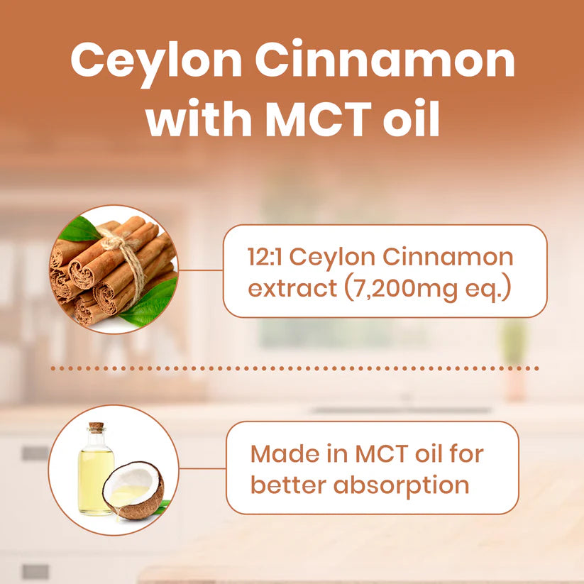 Ceylon Cinnamon 7200mg Equivalent with MCT Oil