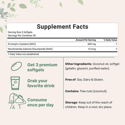 NAC 600mg with NAD+ (+ MCT Oil)