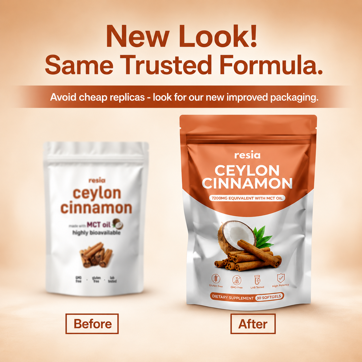 Ceylon Cinnamon 7200mg Equivalent with MCT Oil